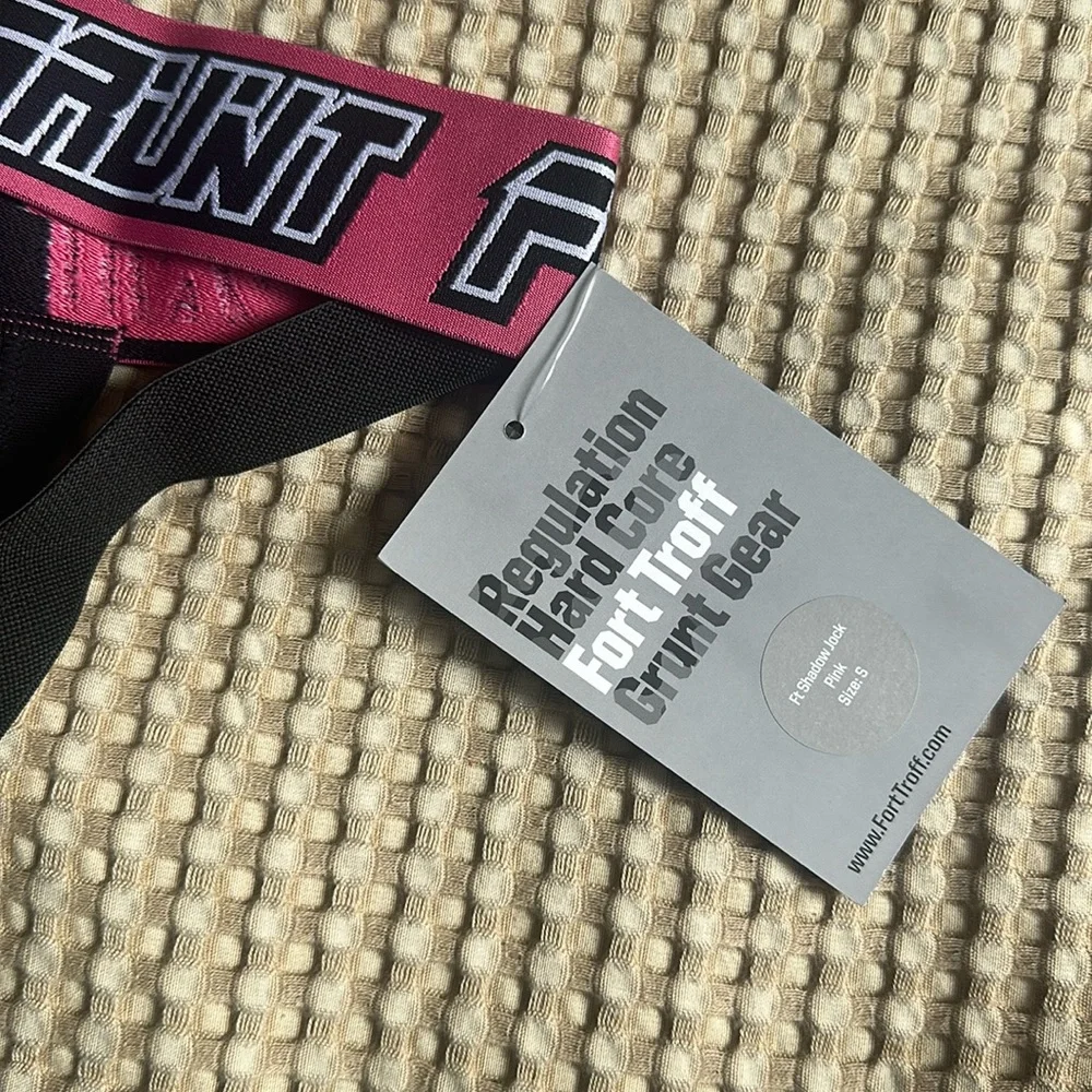 Fort Troff Men's Black and Pink Sheer Mesh Shadow Jockstrap